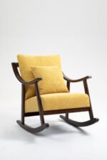 Woven fabric Mid Century Modern Accent Comfy Upholstered Glider Arm Chair - Image 13