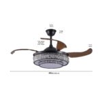 Modern LED retractable 4-blade ceiling fan with lighting and remote control - Image 10