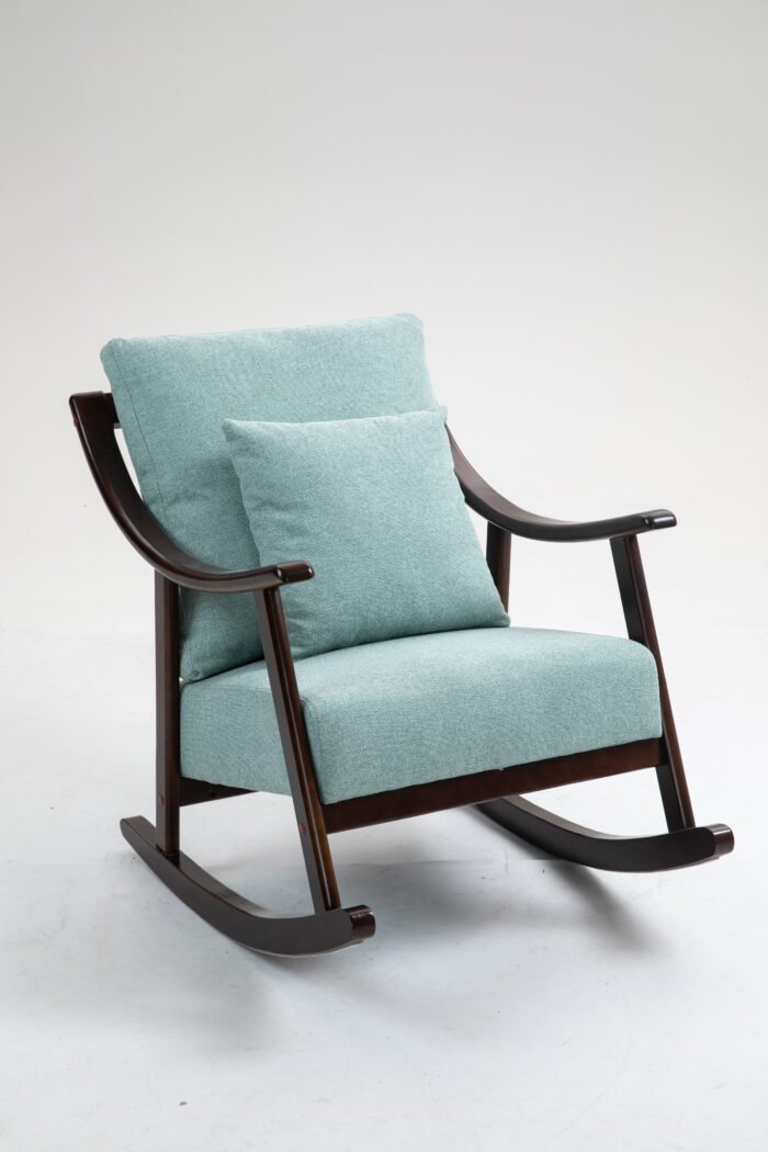 Woven fabric Mid Century Modern Accent Comfy Upholstered Glider Arm Chair - Image 13