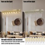 Oval Crystal Champagne Gold Kitchen Island Light - Image 5