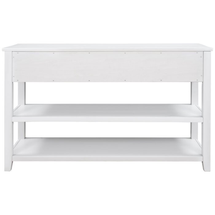 Retro Design Entrance Console with Two Open Shelves - Image 11