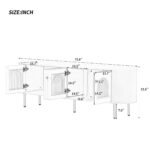 U-Can Modern TV Stand with 4 Cabinets and Metal Legs and Handles (up to 80 Inches) - Image 5