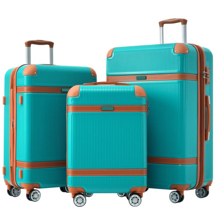 Hardshell Lightweight Luggage 3 Piece Set with 8 wheels and TSA Lock (20/24/28) - Image 9