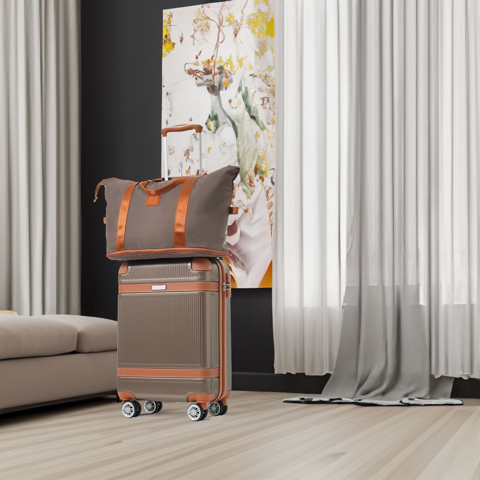 521070842 Hardshell Luggage 3 Piece Sets with TSA Lock - Image 1