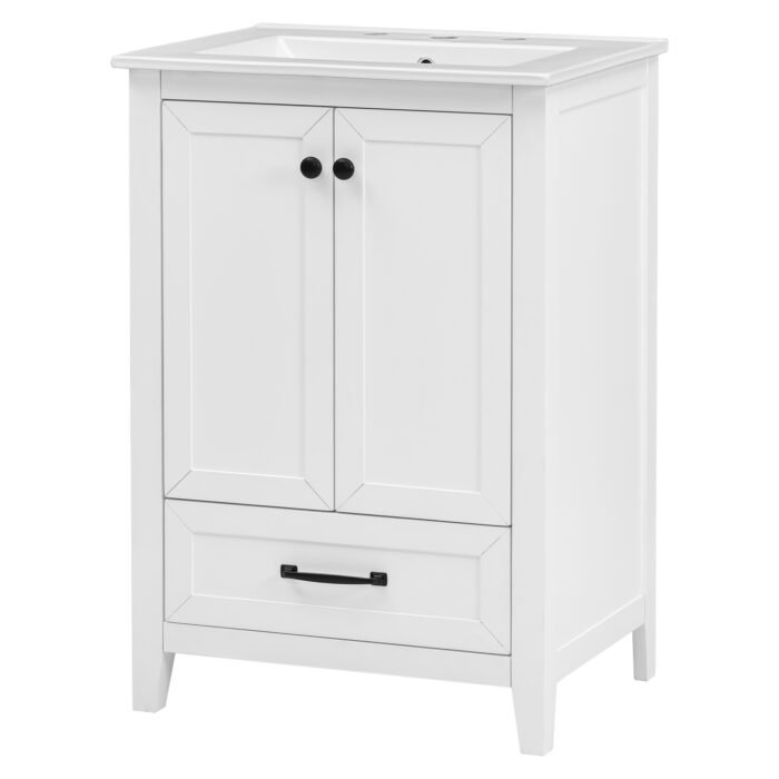 Bathroom Vanity with Sink with One Drawer and Doors - Image 11