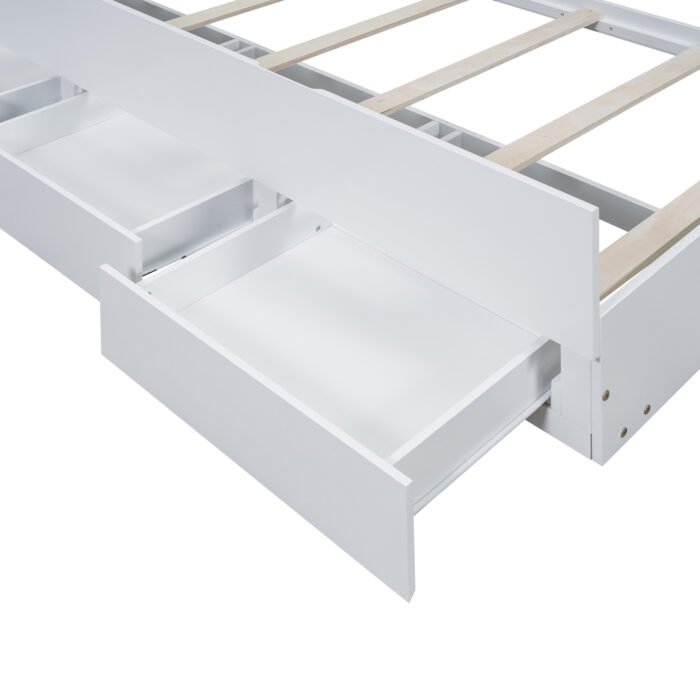 Twin Size Platform Bed with Drawers Storage and LED Headboard - Image 16