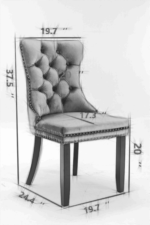 Modern high-end plush solid wood velvet cushioned dining chair (Set of 2) - Image 11