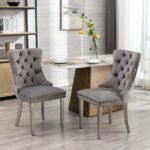 High end tufted solid wooden velvet dining chair (set of 2) - Image 2