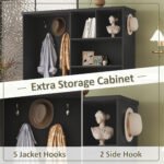 Multi-functional Coat Rack with Storage Shelves Drawers and Bench - Image 5