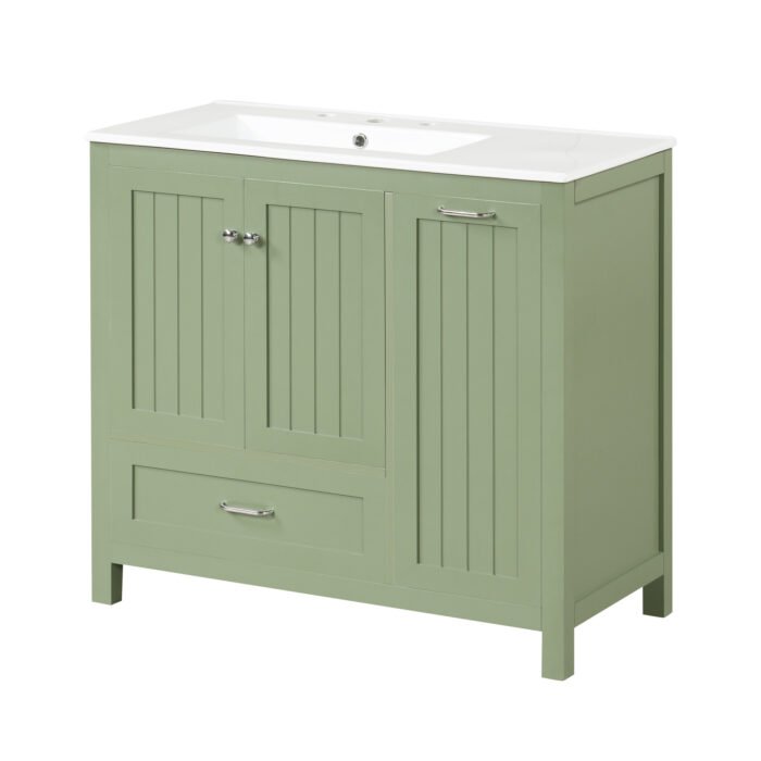 Bathroom vanity with sink a door cabinet and large drawers - Image 8