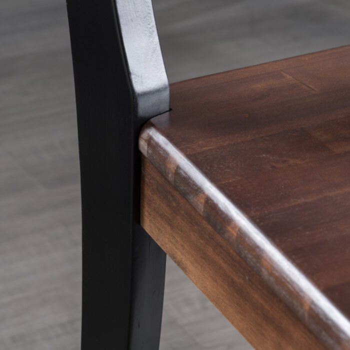 Roshan Farmhouse Acacia Wood Dining Chairs, Black / Walnut (Set of 2) - Image 12