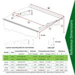 GarLUGH Series Door Window Awning made with Thick Crystal Solid Polycarbonate (W47"x D34") - Image 4