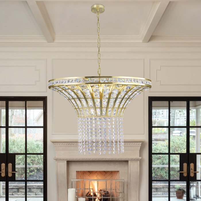 8 Light Crystal Waterfall Chandelier - Image 2
