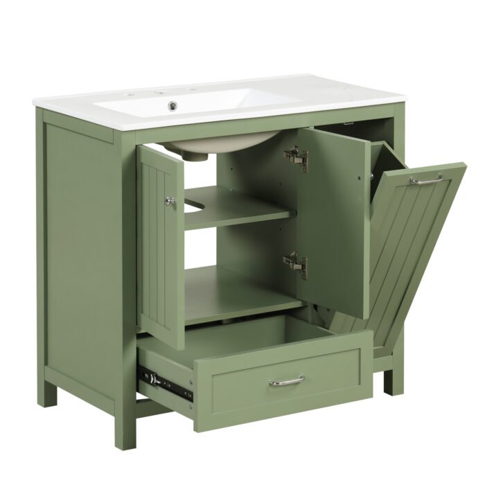 Bathroom vanity with sink a door cabinet and large drawers - Image 15