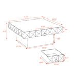 Three dimensional Embossed Wooden Pattern Square Retro Coffee Table - Image 8