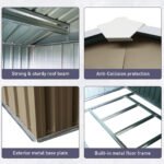 Outdoor Metal Storage Shed with Floor Base Gray (8ft x 10ft) - Image 7
