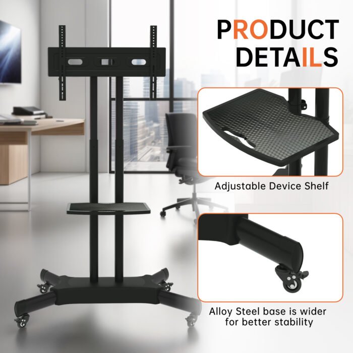FANCO Universal Rotating TV Stand with adjustable tilt height (32-80 inch) - Image 4
