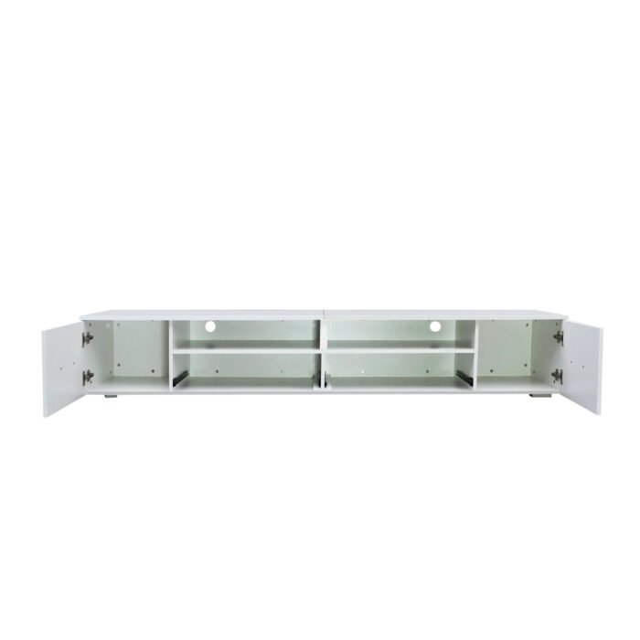 Modern White TV Stand for Entertainment Center (Up to 90 Inch) - Image 11