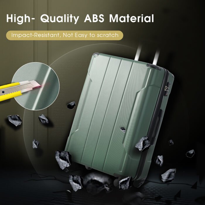 Hardshell Expandable Lightweight Single Luggage with TSA Lock (28) Green - Image 3