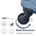 3 Piece Luggage Sets ABS Lightweight Suitcase with Two Hooks, Spinner Wheels, TSA Lock, (20/24/28) Blue - Image 6