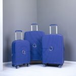 3 Piece Set Hardshell PP Luggage Sets Lightweight with TSA Lock (20/24/28) Navy