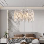 Deluxe round silver crystal chandelier