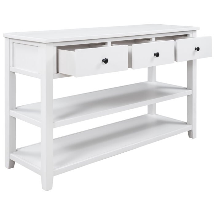 Retro Design Entrance Console with Two Open Shelves - Image 10