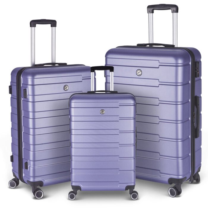 3 Piece Set Hardshell Lightweight Spinner Luggage with TSA Lock (20/24/28) Purple - Image 8