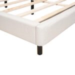 Queen Size Upholstered Platform Bed with LED Lights and Linen Headboard - Image 15