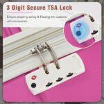 Expandable Lightweigh Single Vintage Luggage with TSA lock and Spinner Wheels (24) Pink - Image 2