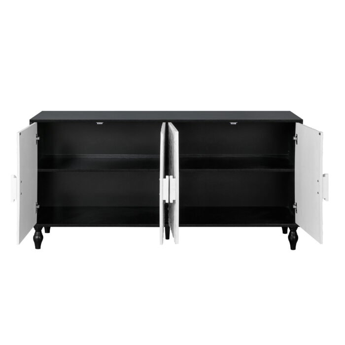 Vintage Faceted Carved And Spliced Doors Buffet - Image 15