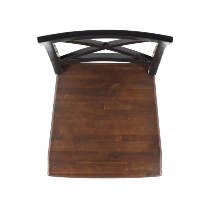 Roshan Farmhouse Acacia Wood Dining Chairs, Black / Walnut (Set of 2) - Image 9