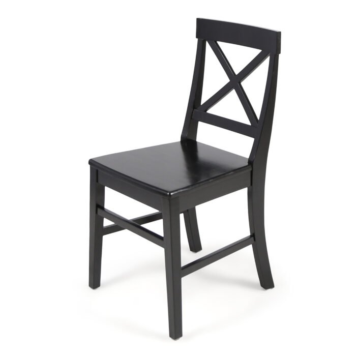 Roshan Farmhouse Acacia Wood Dining Chairs, Black (Set of 2) - Image 5