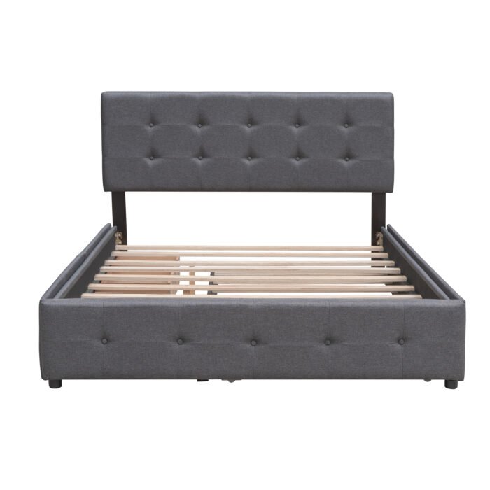 Queen Size Platform Bed with 2 Drawers and 1 Twin XL Trundle - Image 2