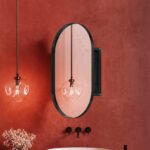 Oval embedded medicine cabinet with mirror (20x34) - Image 10