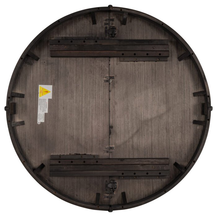 Farmhouse Round Extendable Dining Table with (Natural Wood) - Image 11