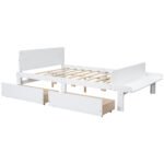 Full Bed with Footboard Bench 2 drawers White - Image 16