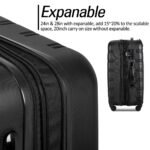 3 Piece Luggage Set Hardside Spinner Suitcase with TSA (20/24/28) Black - Image 7