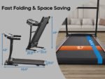 Folding treadmill with pulse sensor and silent brushless motor (2.5-HP) - Image 10