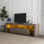 Wooden Brown simple modern TV stand - Image 4