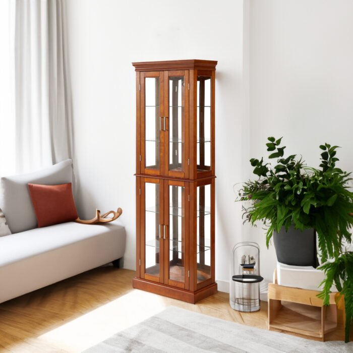 Curio Diapali cabinet with adjustable  tempered glass shelves and Lighting - Image 2