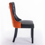 Tufted Solid Wood Contemporary PU and Velvet Upholstered Dining Chair (Set of 2) - Image 9