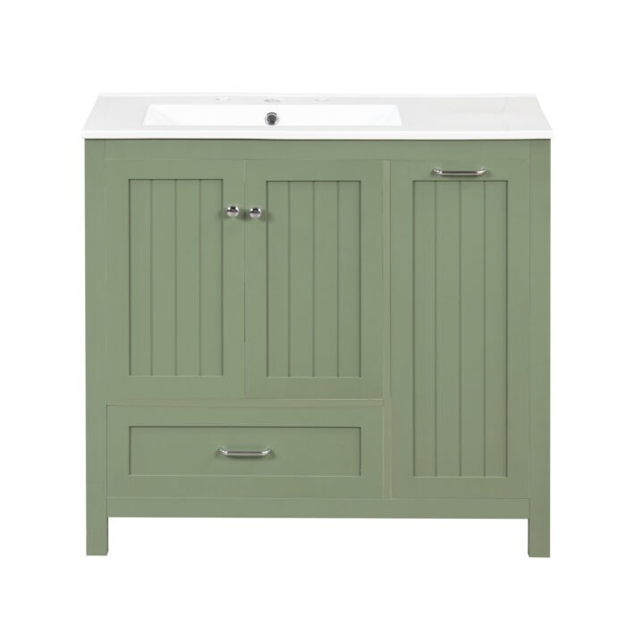 Bathroom vanity with sink a door cabinet and large drawers - Image 2