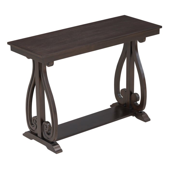 Farmhouse Style Entryway Table with Open Shelf and Sturdy Construction - Image 9