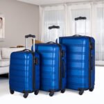 Blue 3 Piece Luggage Set Hardside Spinner Suitcase with TSA Lock (20/24/28)