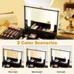 Portable makeup case with LED mirror and brush holder - Image 10