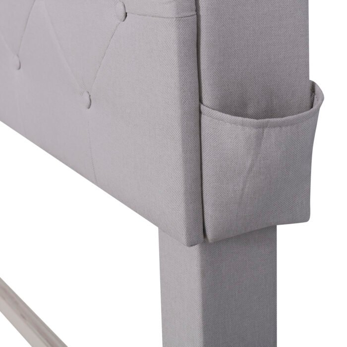 Queen Size Upholstered Platform Bed with Storage Headboard  LED  and 2 Drawers - Image 16