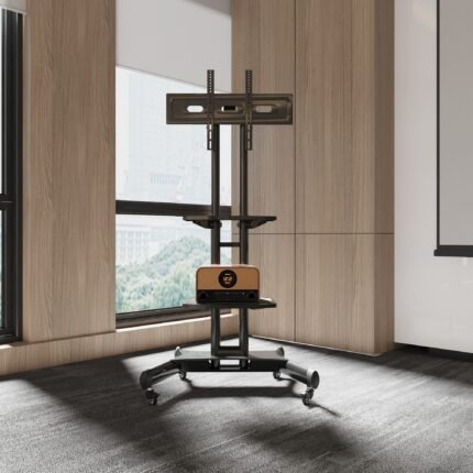 FANCO Black Universal Rotating TV Stand and maximum VESA 600x400mm (32-80 inch TVs)