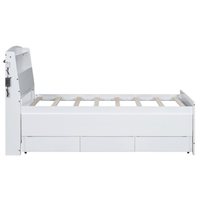 Twin Size Platform Bed with Drawers Storage and LED Headboard - Image 8