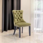 High-end Tufted Solid Wood Contemporary Velvet Upholstered Dining Chair (Set of 2)